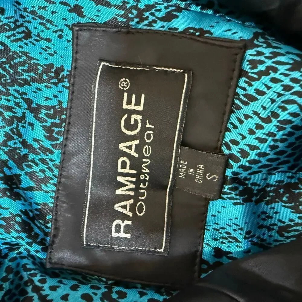 Vintage Rampage Black Faux Leather Blazer Jacket  Small Raincoat